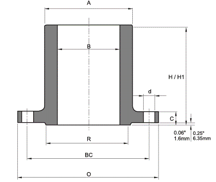 600LBS Long Welding Neck Flange(LWN Flange)