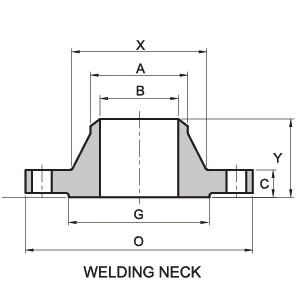 WNRF Flange Dimensions/ANSI B16.5 150LB