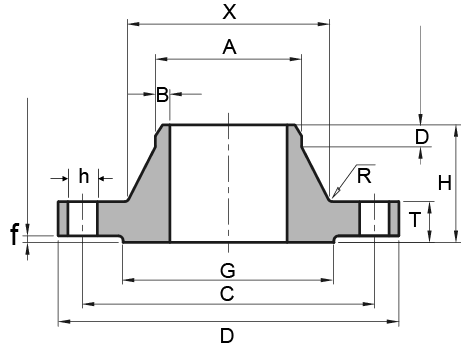 PN10 Welding Neck Flange TYPE11 EN1092-1